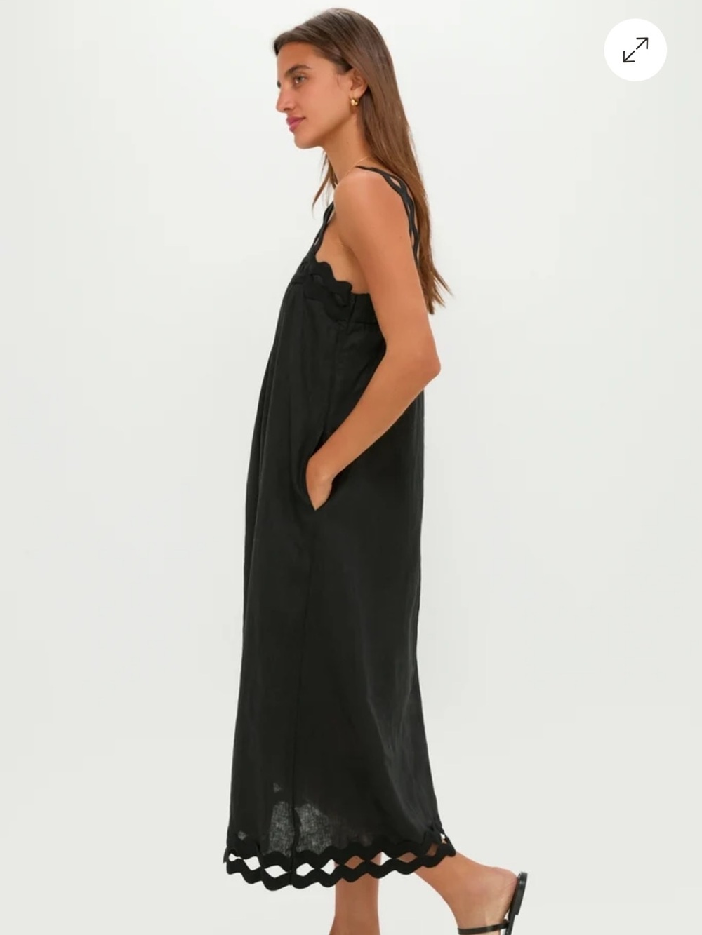 Tuckernuck Black Ric Rac Linen Ellis Dress - Picture 3 of 5